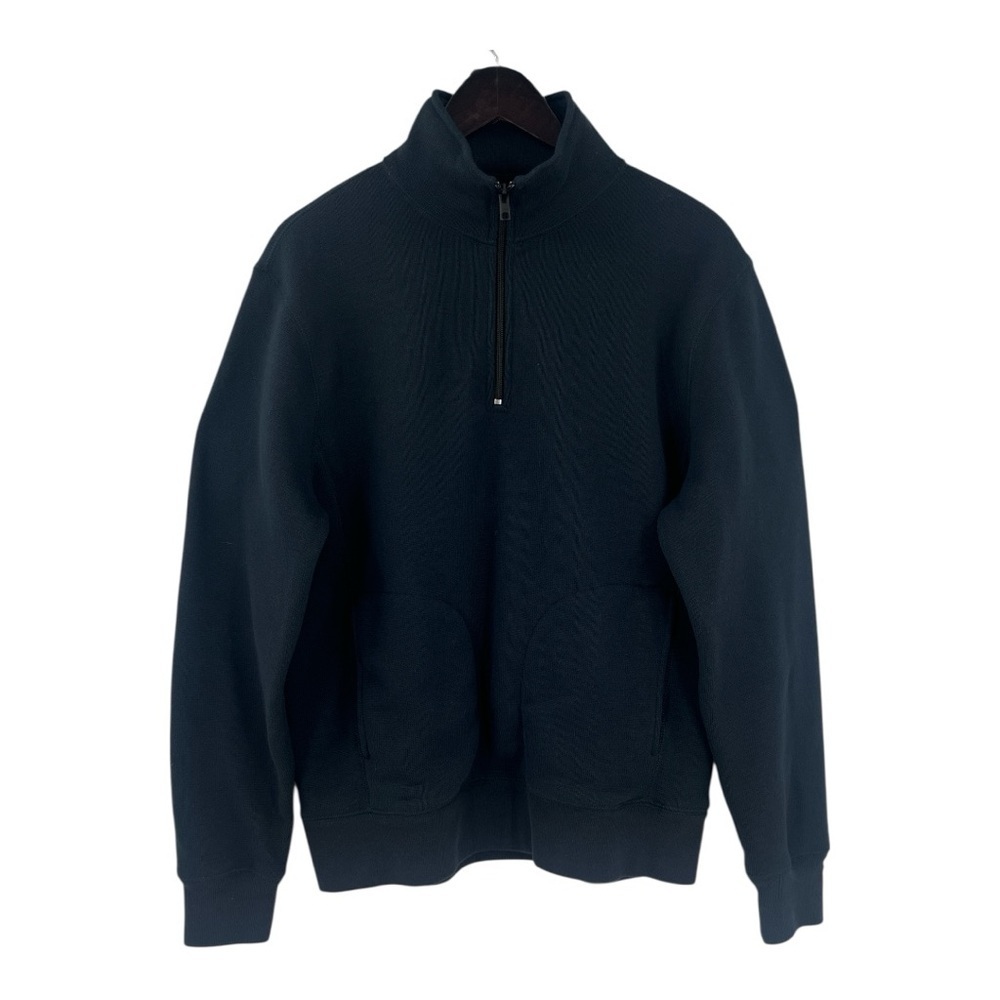 NWT’S J.Crew Men’s Quarter Zip Fleece Pullover Crewneck NavyJacket/ Sweatshirt M - Picture 1 of 12